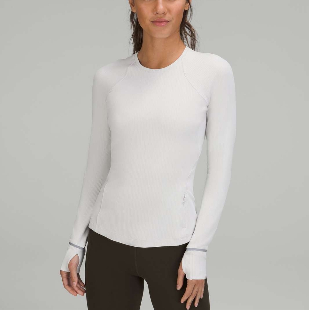 Lululemon It's Rulu Run Ribbed Long Sleeve In Vapor - 10